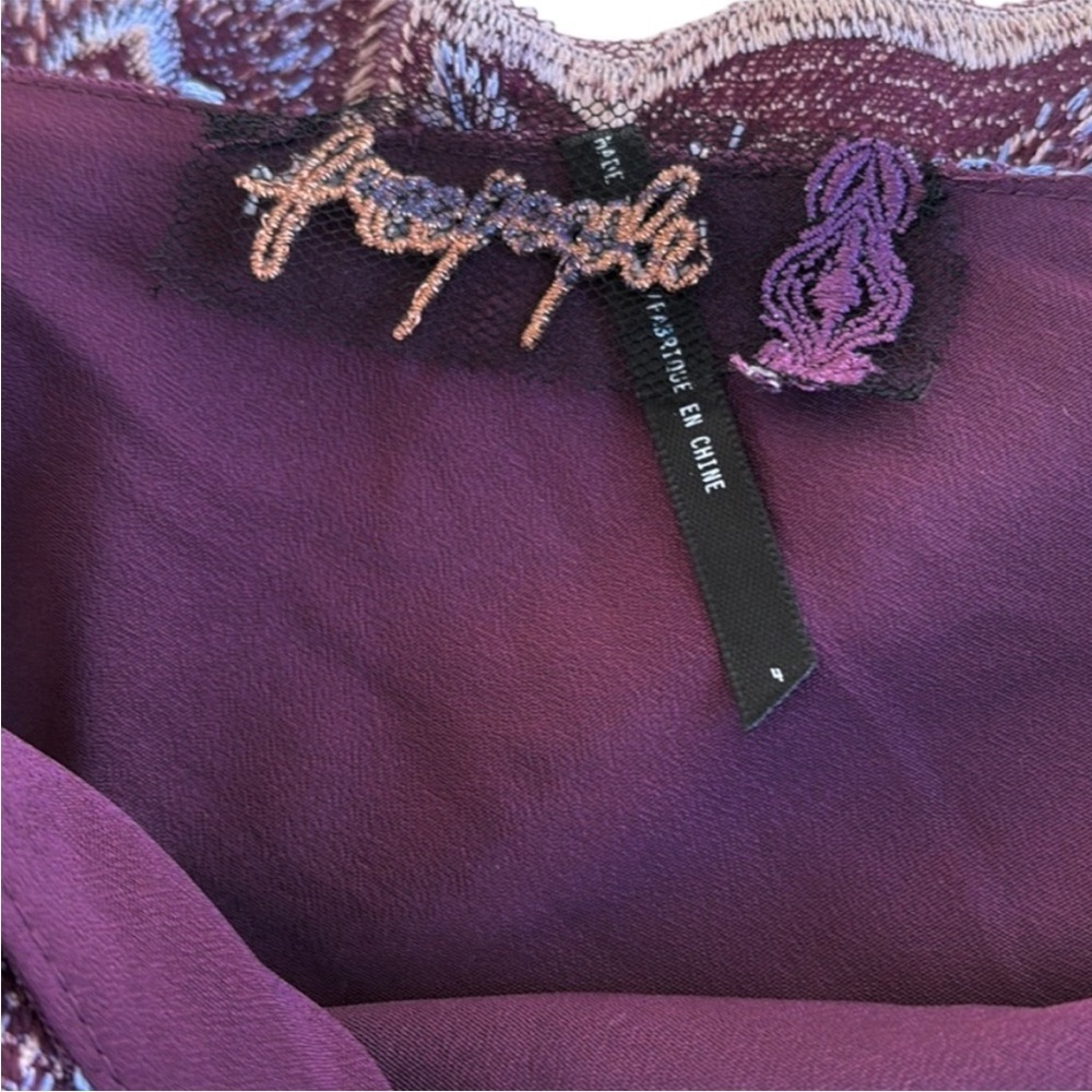 EUC Free People Floral Embroidered Dress Purple Size 4 - Picture 8 of 11